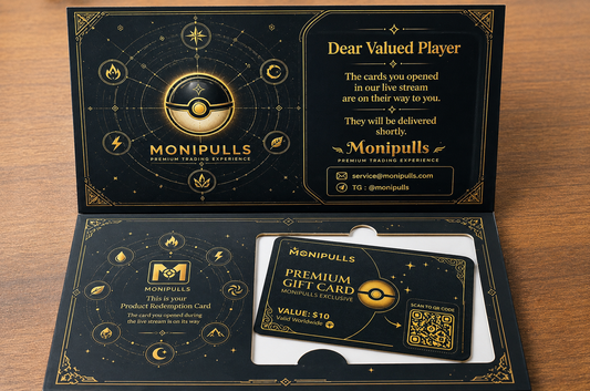 MoniPulls Premium Redemption Folder — Interior Presentation Set