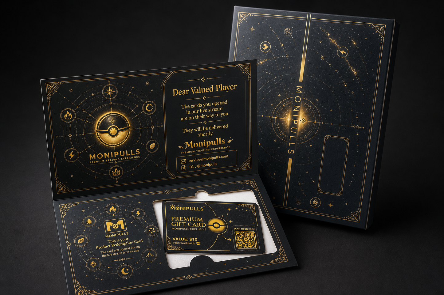 MoniPulls Complete Unboxing Set — Celestial Box and Redemption Folder